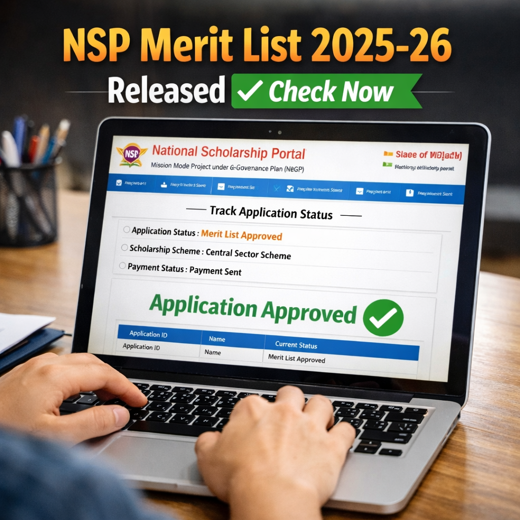 NSP Scholarship Merit List 2025-26 selection list