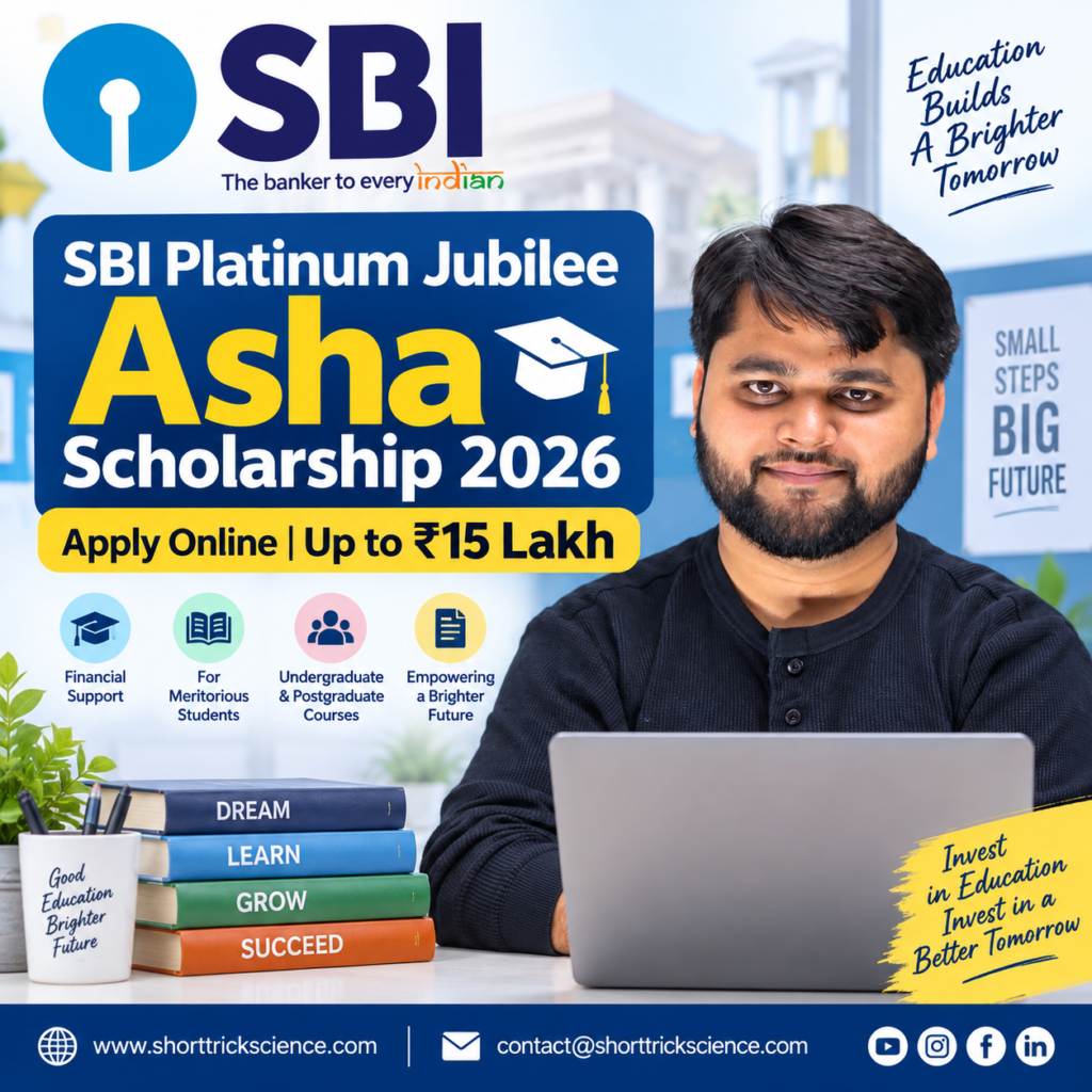 SBI Platinum Jubilee Asha Scholarship 2026 – Apply Online for Up to ₹15 Lakh