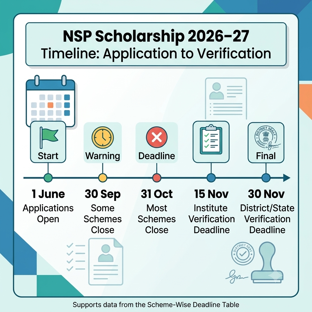 NSP Scholarship 2026-27 Application Timeline