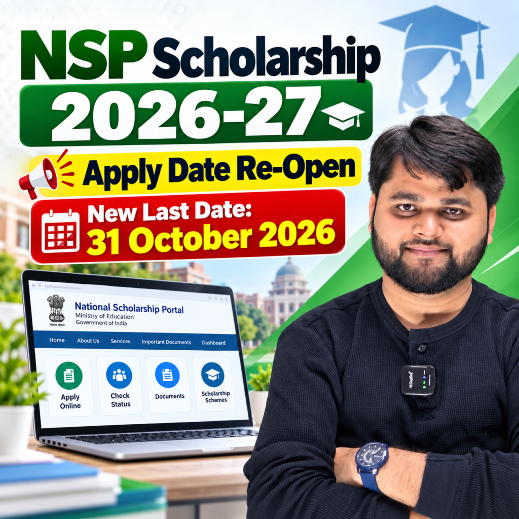 NSP Scholarship 2026-27 Apply Date Re-Open with New Last Date 31 October 2026