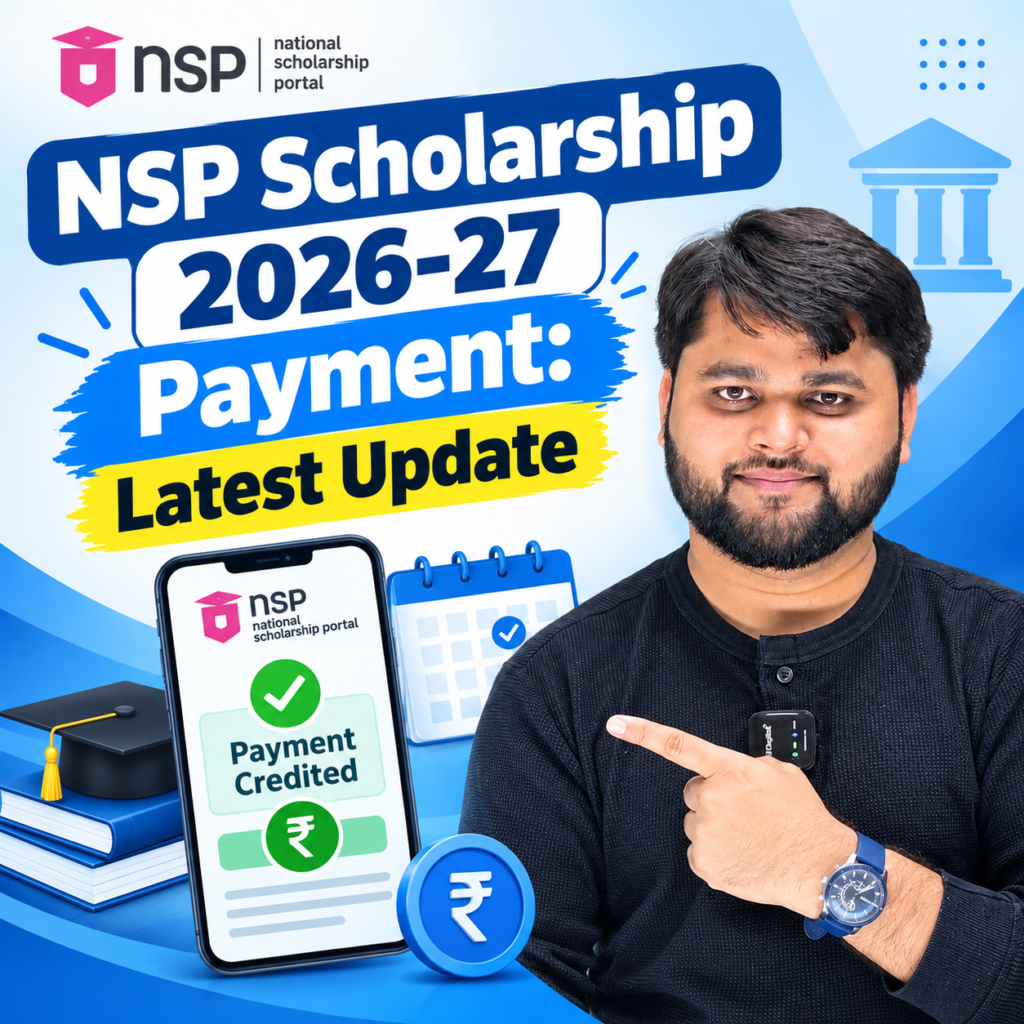 NSP Scholarship 2026-27 payment latest update with payment credited notification on smartphone