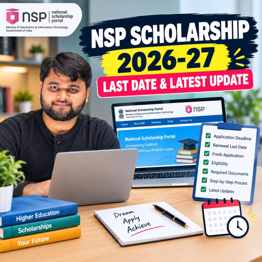 NSP Scholarship 2026-27 apply last date, application deadline, renewal dates, eligibility and latest updates.