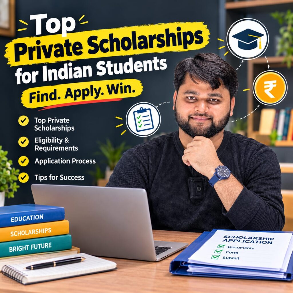 Top private scholarships for Indian students with eligibility requirements and application process